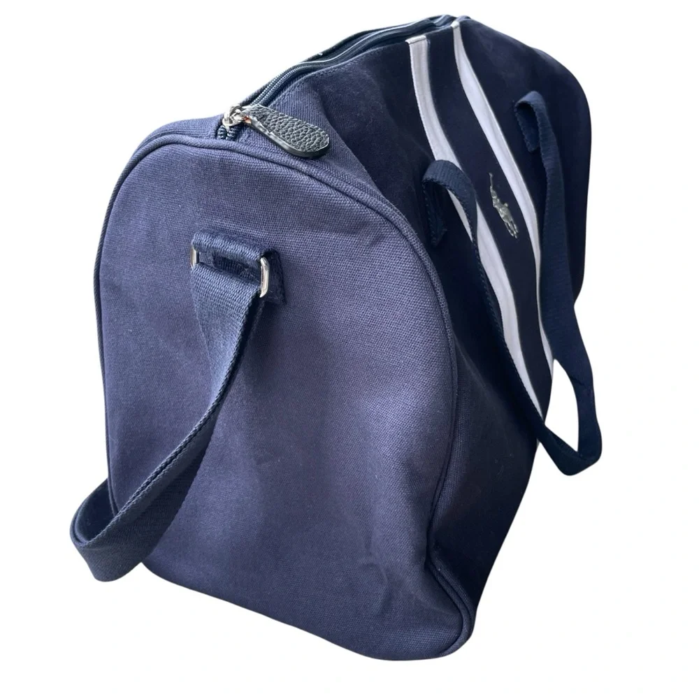Polo Ralph Lauren Duffle Gym Sports Travel Bag Navy and White